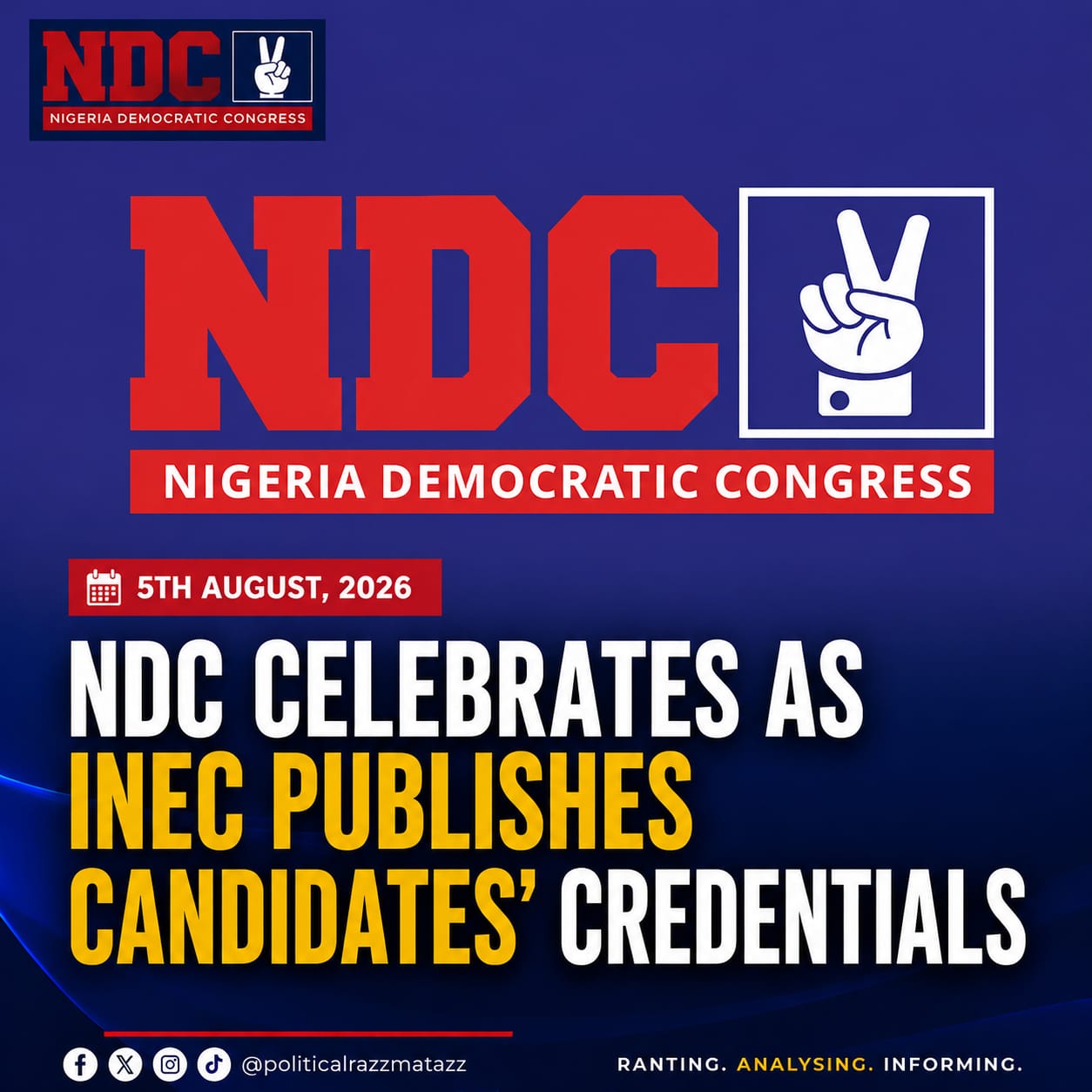 NDC celebrates INEC uploads