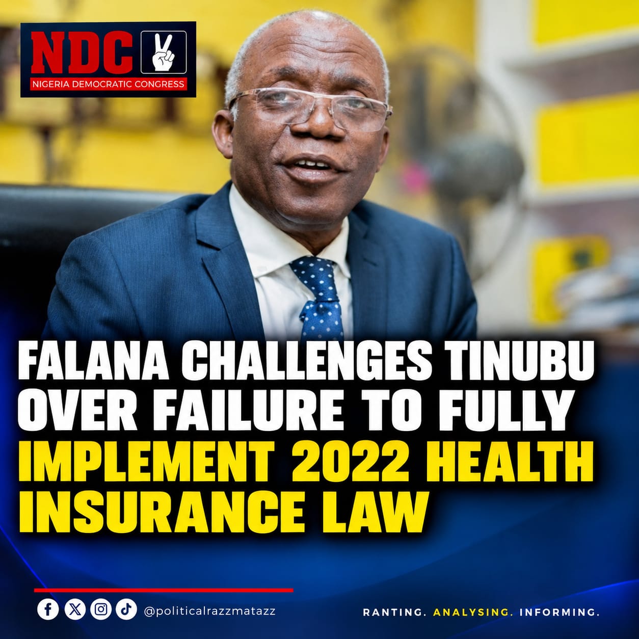 Femi Falana Challenges President Tinubu Over Failure to Implement 2022 Health Insurance Law