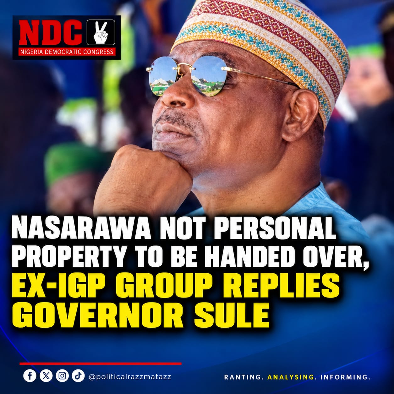 Ex-IGP Group Fires Back at Governor SuleA political support group backing former Inspector-General of Police, Mohammed Adamu, has strongly criticized Nasarawa State Governor Abdullahi Sule over recent remarks regarding the 2027 governorship race. The group declared that Nasarawa State is not the personal property of any individual or political leader to hand over at will. Rejecting the Imposition of SuccessorsThe Rtd. IGP Adamu 2027 Movement firmly rejected the idea that political leadership can simply be passed down like private estate. The group insisted that Nasarawa belongs exclusively to its citizens, warning that public office must never be treated as the personal property of outgoing governors.According to the group, attempts to handpick and install a preferred successor disrespect the democratic process and deny voters their constitutional right to choose their own leaders.Key Highlights of the Group's PositionPower Belongs to the People: The mandate to lead Nasarawa comes from the ballot box, not from individuals acting as if the state is personal property.Resistance Against Imposition: The movement warned that grassroots voters will resist any attempt to force an anointed candidate on the state. Demand for Level Playing Ground: Political parties and state institutions were urged to allow transparent, democratic competition rather than treating governance as personal property.Deepening Tensions Ahead of 2027This open confrontation adds to the growing political friction in Nasarawa State ahead of the 2027 general elections. With Governor Sule’s camp and supporters of former IGP Adamu clashing over the state's leadership direction, the race for the governorship is heating up rapidly. As political realignments continue across party lines, grassroots groups are drawing a firm boundary: Nasarawa State belongs to its people and will not be transferred like personal property.